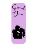  'Second Chance' text and silhouette of a couple on a purple background