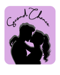 Silhouette of a couple embracing with 'Second Chance' text on a purple background